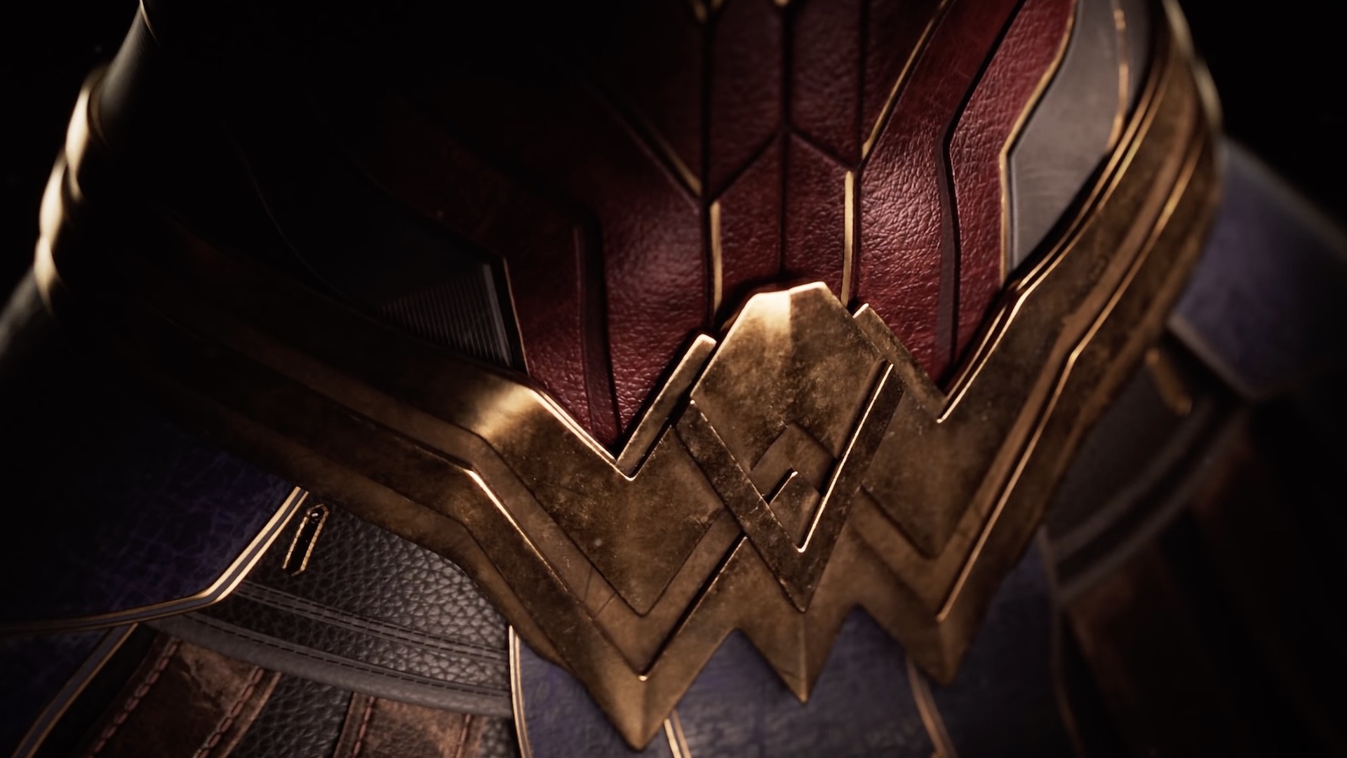 A close up of Wonder Woman's belt