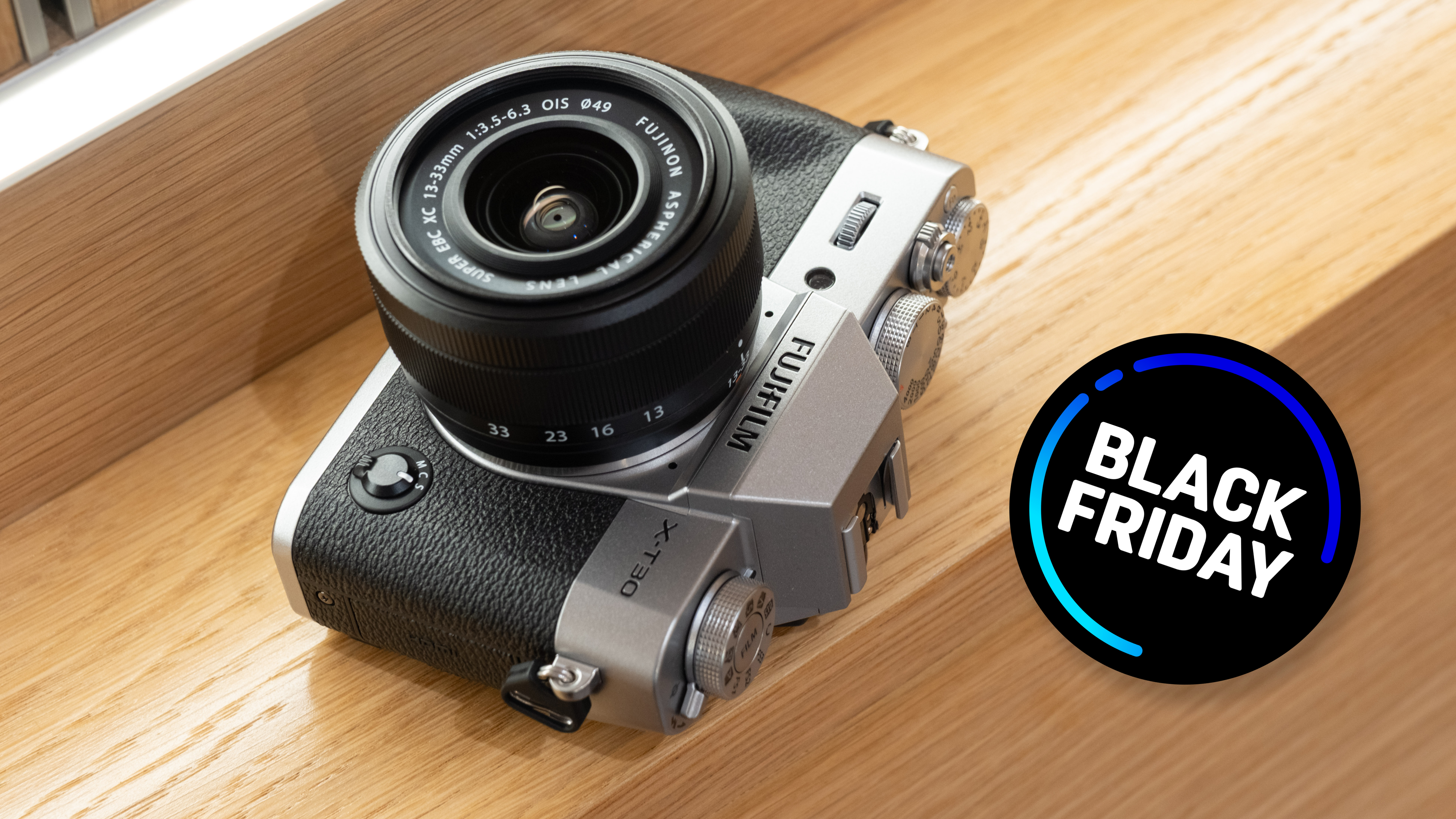 Fujifilm X-T30 III camera with Black Friday banner