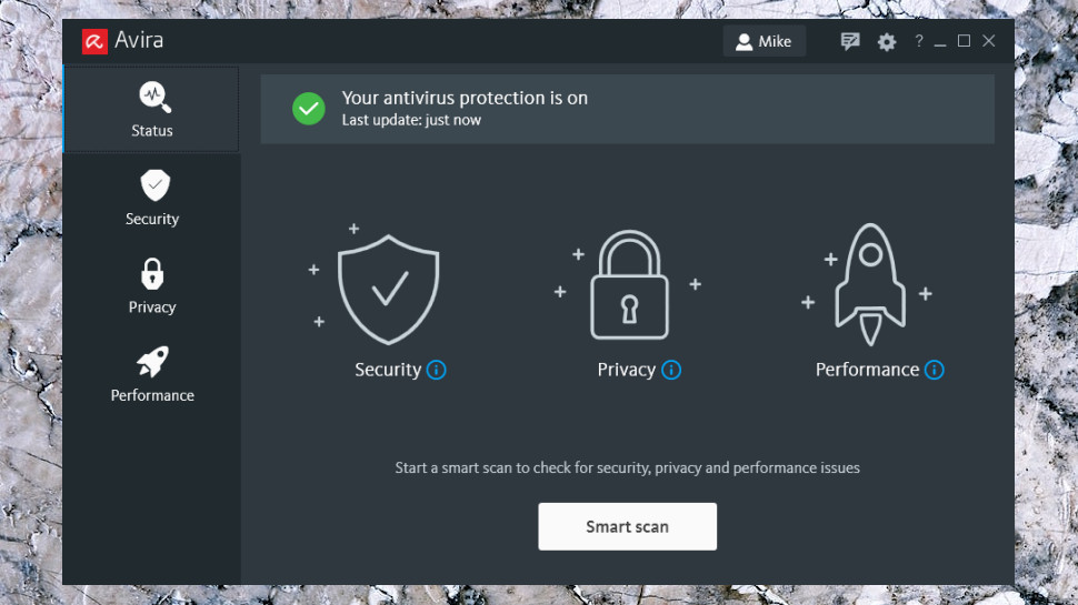Screenshot of Avira Internet Security interface