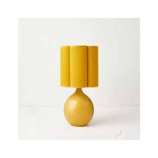 Ceramic Table Lamp with Elongated Shade Yellow 