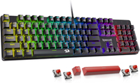 Redragon K671 | Red mechanical switches | Full-size | Anti-ghosting | Hot-swappable | Wired | $29.99 $23.99 at Amazon (save $6)