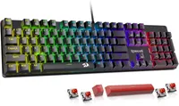 Redragon K671 | Red mechanical switches | Full-size | Anti-ghosting | Hot-swappable | Wired | $29.99 $23.99 at Amazon (save $6)