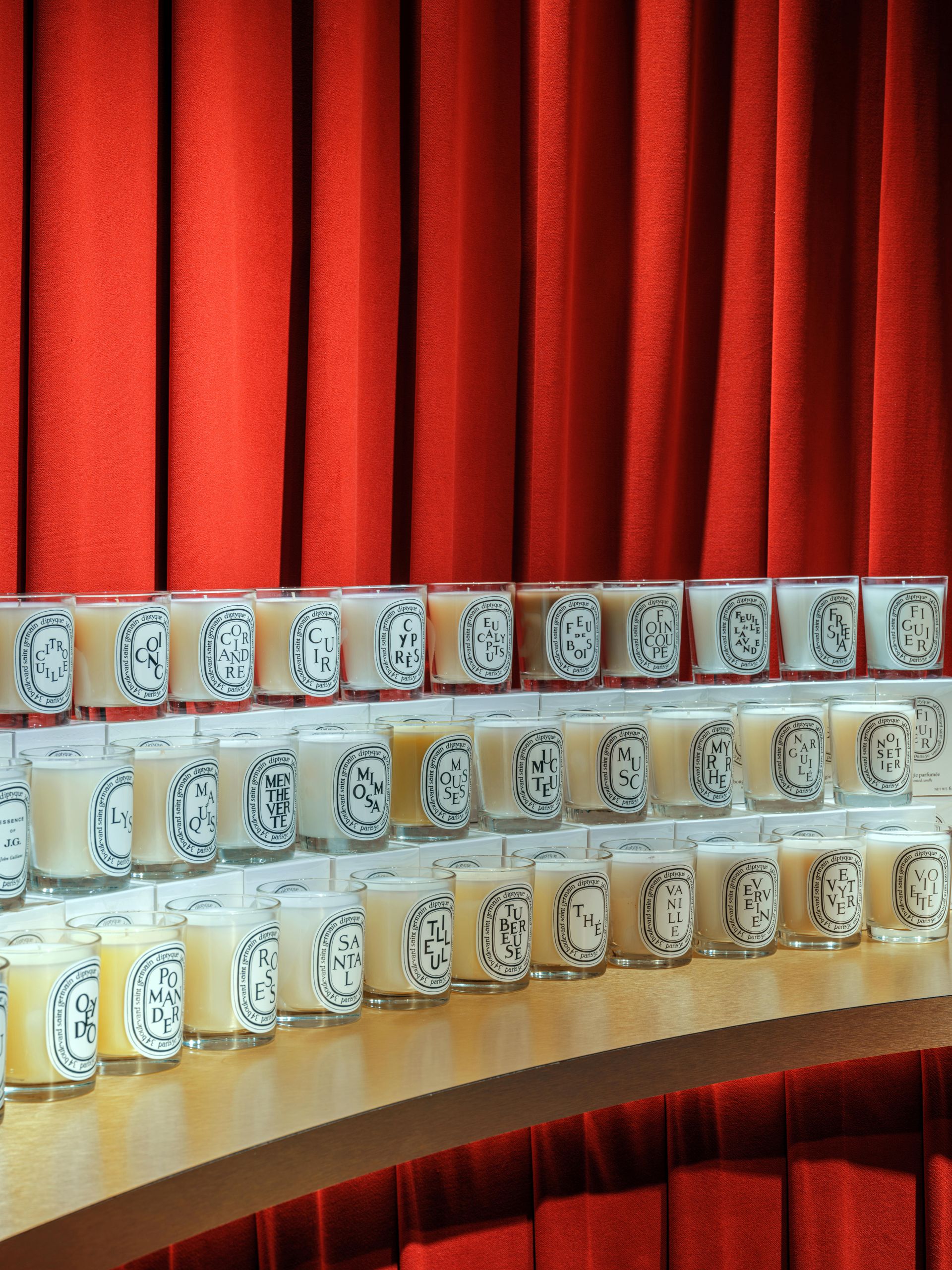 Scented candles inside Diptyque Marylebone