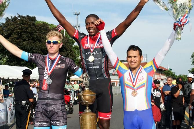 Men's podium: Second place-Ben Renkema (Stan's Notubes p/b Proferrin) First place-Adam Alexander (CRCA/Foundation) Third place- Randal Perez (Venezuela National Team) Congratulations to All!