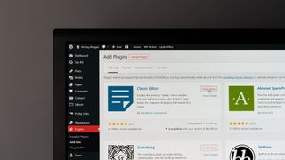 laptop open on WordPress