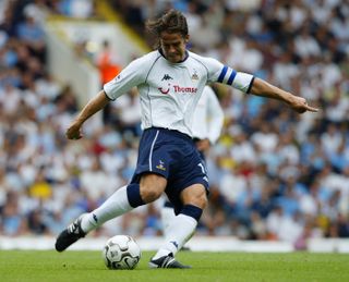 Jamie Redknapp in action for Tottenham against Leeds in August 2003.