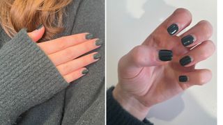 beauty writers nails after four weeks growth of her biosculpture manicure