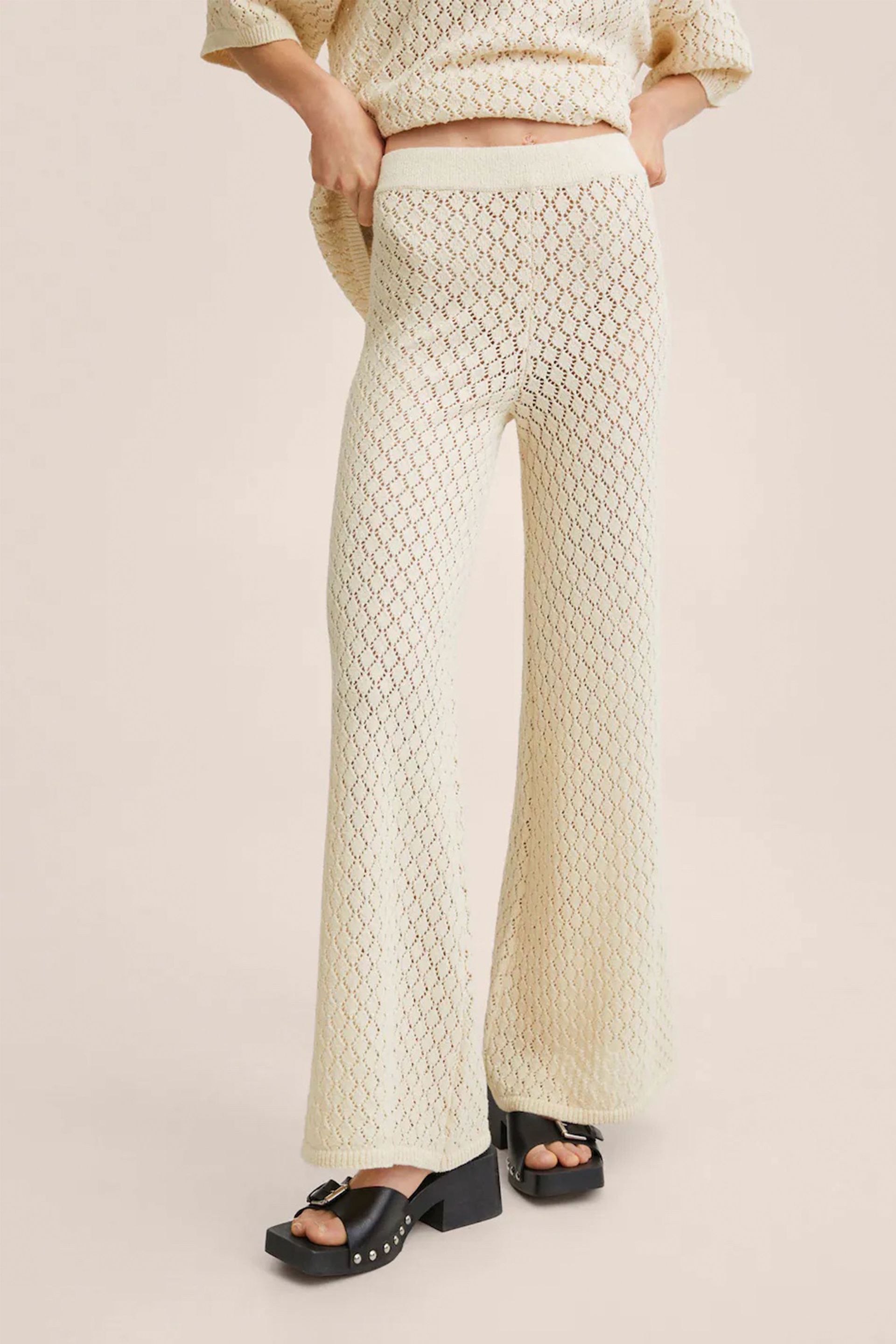 Openwork knit pants matching set mango