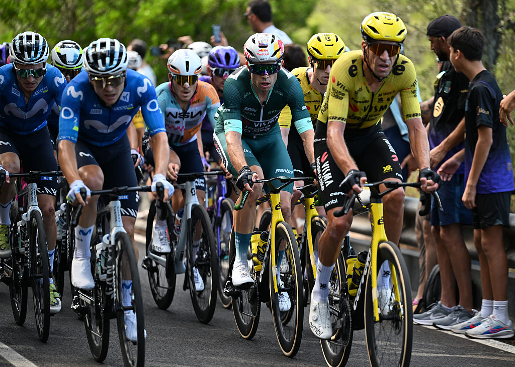 XERACO, SPAIN - AUGUST 29: Wout Van Aert of Belgium and Team Visma | Lease a Bike - Green Points Jersey competes during the La Vuelta - 81st Tour of Spain 2026, Stage 8 a 171km stage from Pucol to Xeraco / #UCIWT / on August 29, 2026 in Pucol, Spain. (Photo by Tim de Waele/Getty Images)