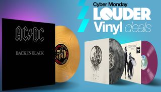 A picture box showing a number of vinyl albums and cover art with the words "Cyber Monday Louder vinyl deals" in the top-right corner.