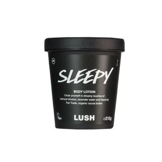 A black tub of Lush Sleepy Body Lotion.