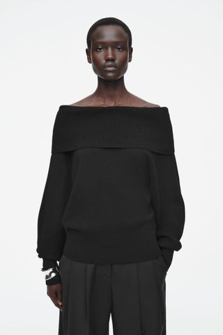 Off-The-Shoulder Merino Wool Jumper