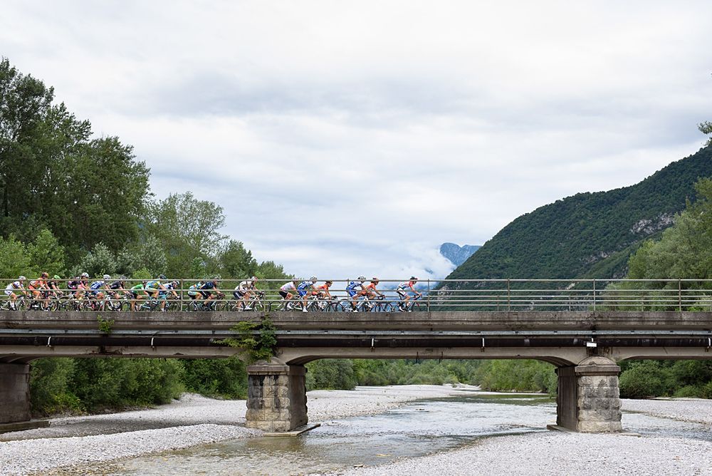 Steep mountains provided the back drop for much of the stage but the big climbs were saved to the final kilometres at Giro Rosa 2016 - Sta
