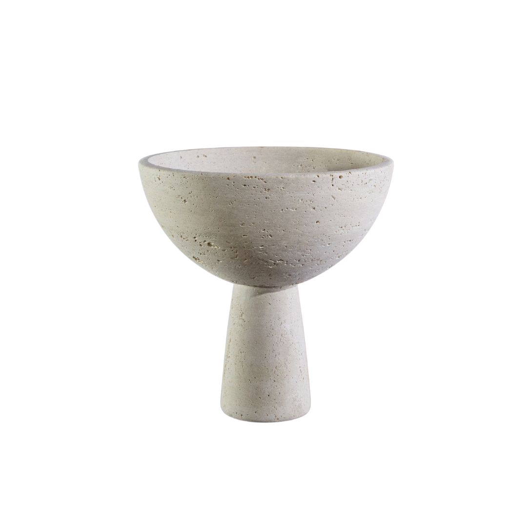 H&M Home , Tibor Travertine Pedestal Bowl