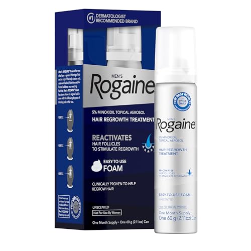 Amazon.com : Men’s Rogaine 5% Minoxidil Topical Foam, One Month Supply : Rogaine Foam One Month : Beauty & Personal Care