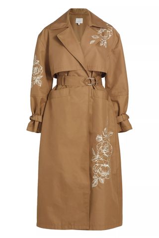 Astrid Floral Embroidered Trench Coat