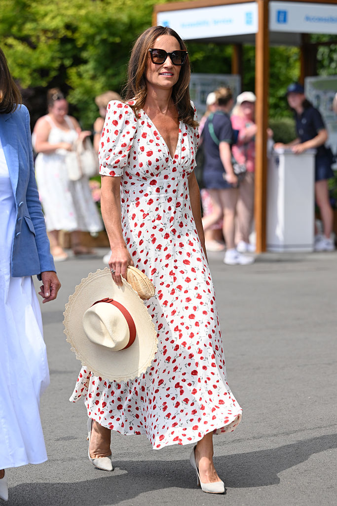 Pippa Middleton attends day eight of the 2026 Wimbledon Tennis Championships at the All England Lawn Tennis and Croquet Club on July 06, 2026 in London, England. (Photo by Karwai Tang/WireImage)