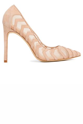 Karen Millen Leather And Mesh Nude Courts, £140