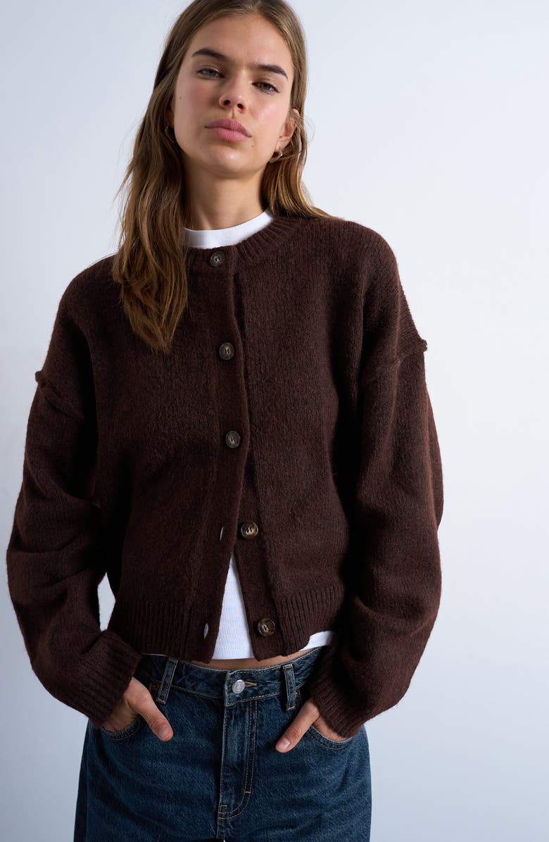 Exposed Seam Relaxed Fit Cardigan