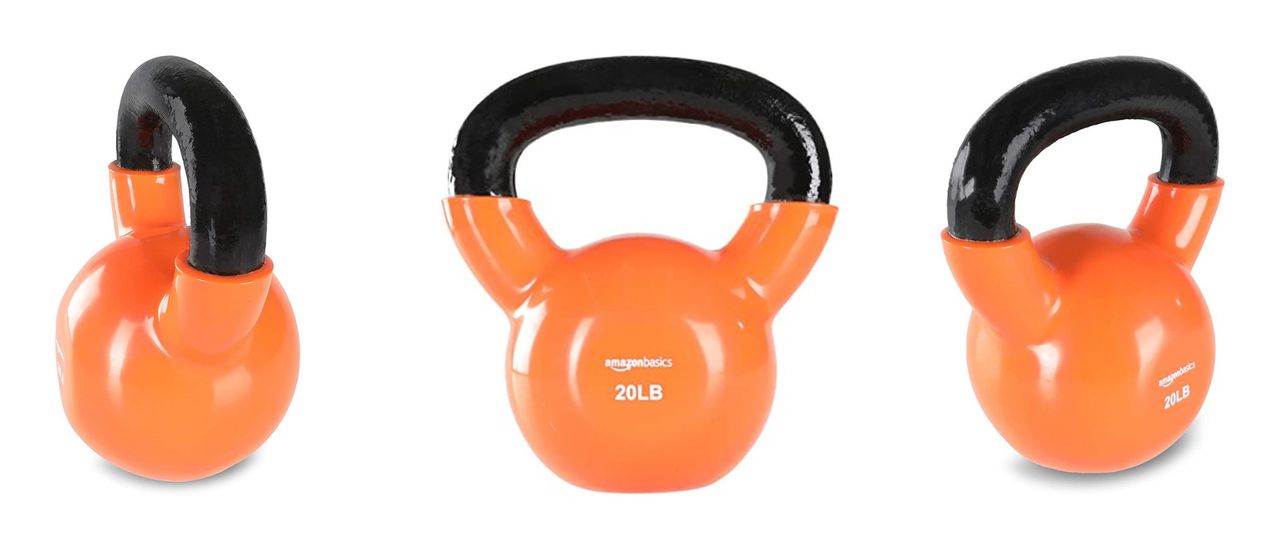 20lb Amazon Basics Vinyl Coated Cast Iron Kettlebell