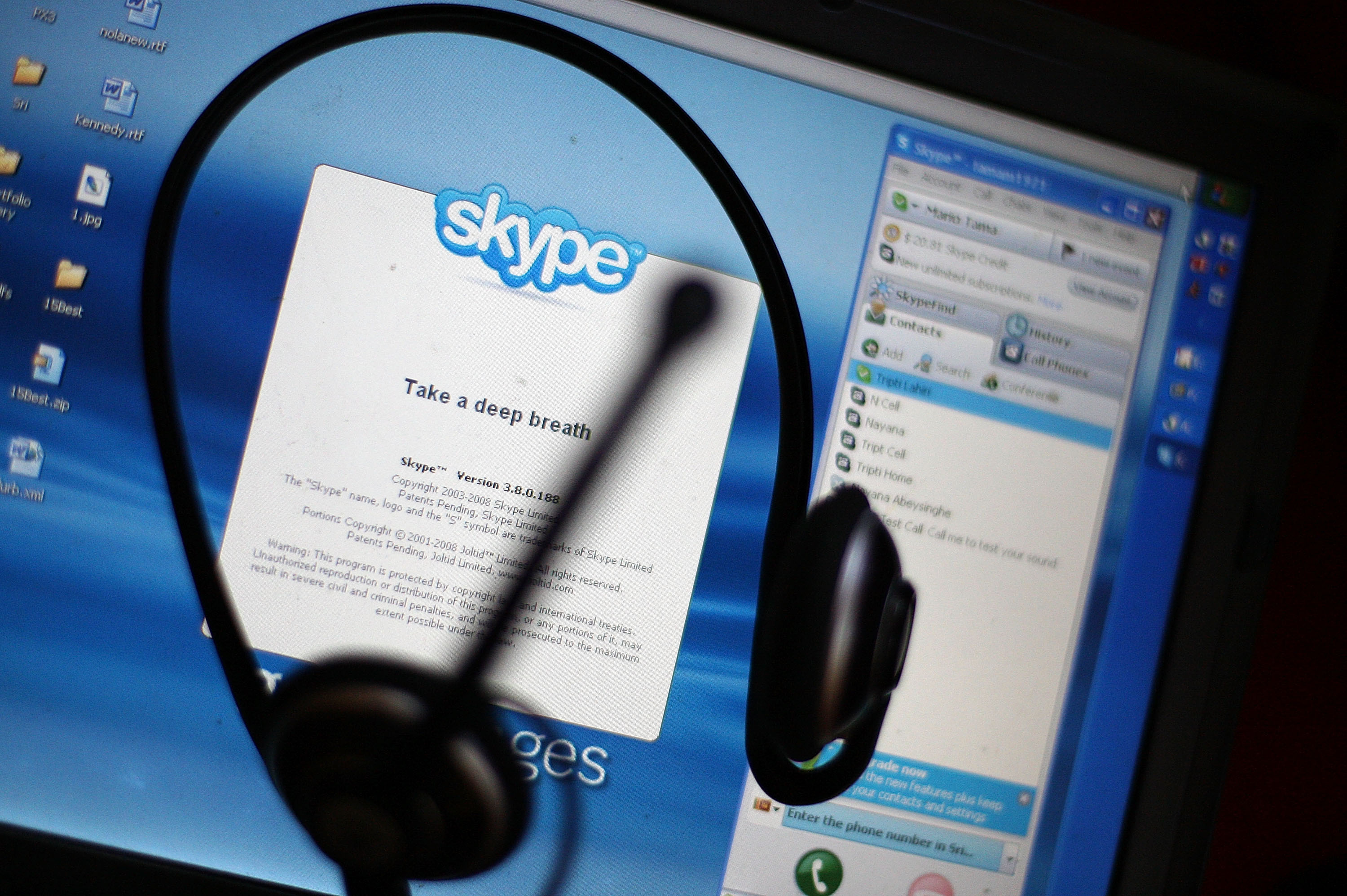 In this photo illustration, the Skype internet phone program is seen September 1, 2009 in New York City. EBay announced it will sell most of its Skype online phone service to a group of investors for $1.9 billion, a deal that values Skype at $2.75 billion.
