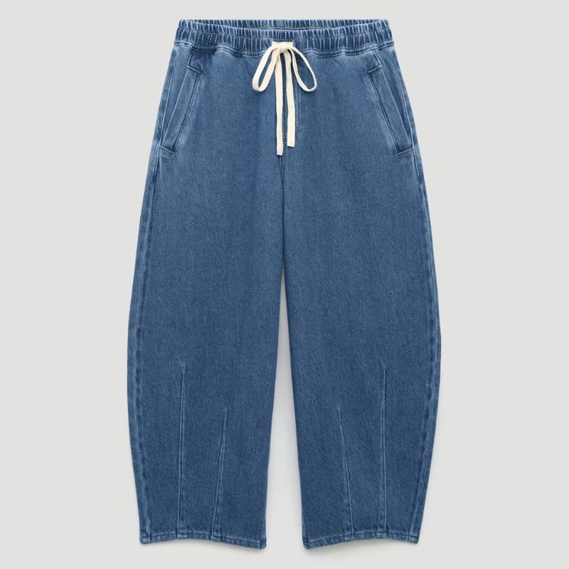 Hush, barrel leg drawstring waist jeans with an elasticated waist