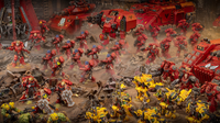 Blood Angels battling Orks in Warhammer 40,000.