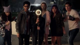 The Runaways stand and face their parents on Runaways