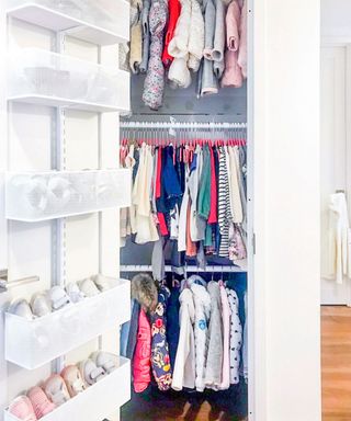 An organized childs closet