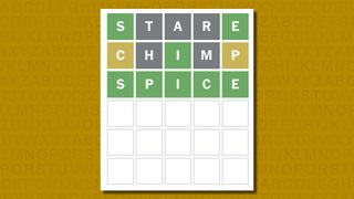 Wordle answer 794 on a yellow background