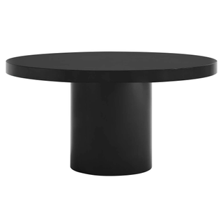 black circular dining table