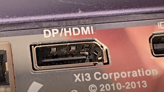 The Xi3 Piston launched with a DisplayPort video connector, but slightly modified to allow plug-and-play HDMI compatibility too.
