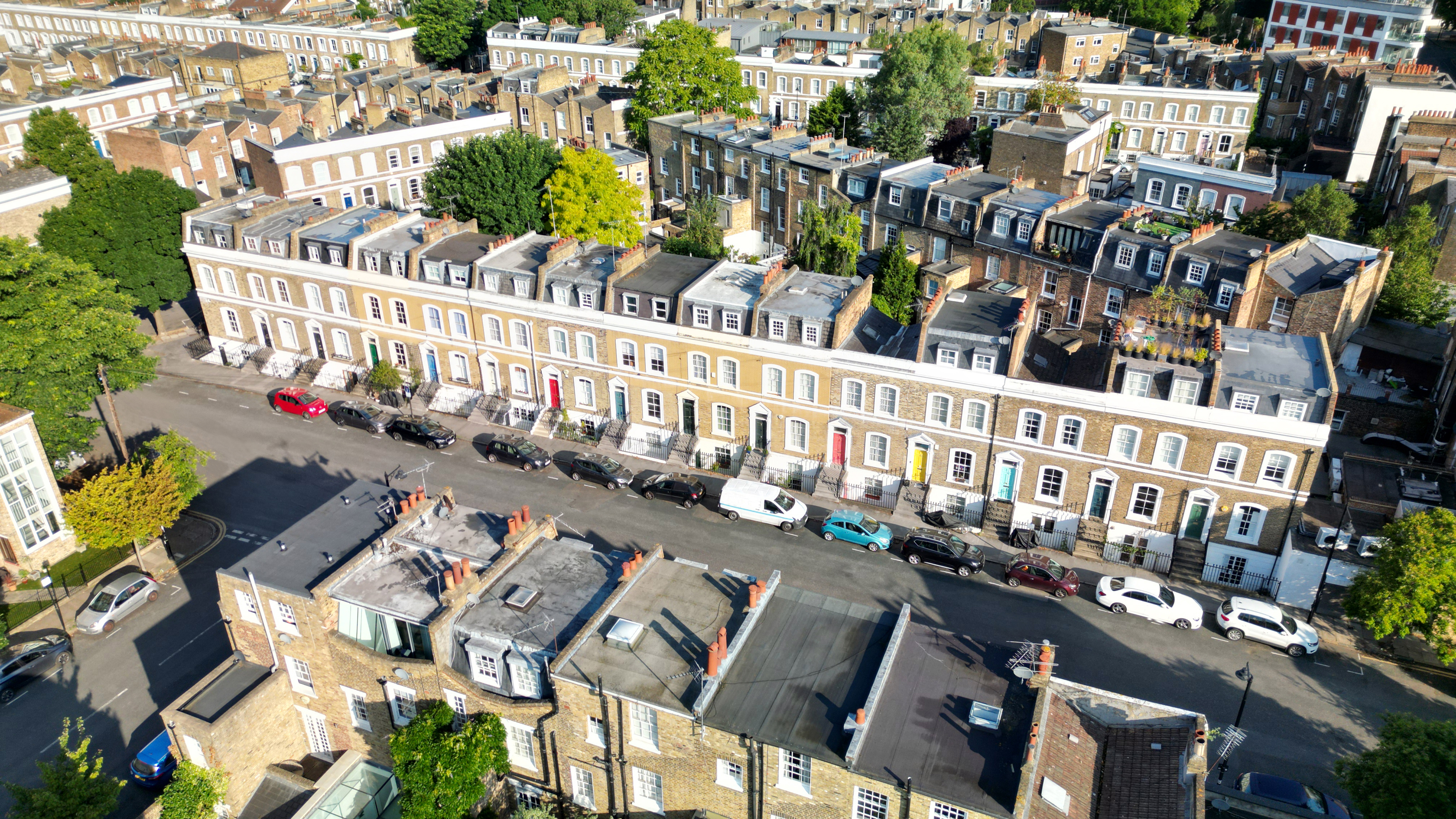 Rows of houses in Islington, London