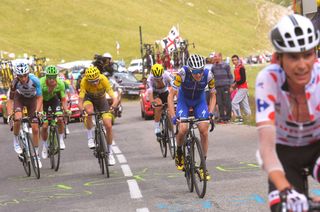 Dan Martin (Quick-Step Floors) chases down Warren Barguil on the Col du Galibier