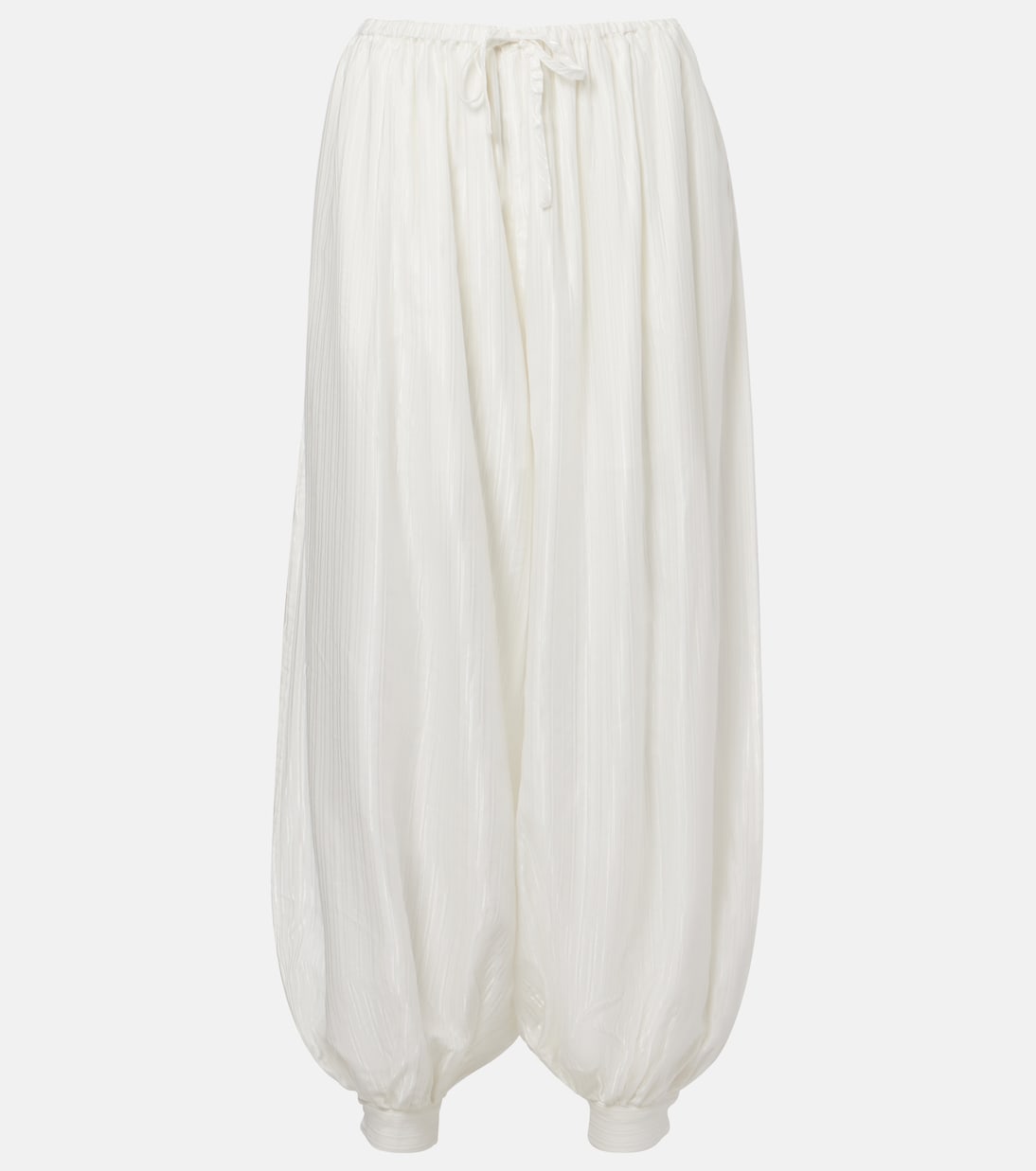 Striped Balloon Pants in White - Rotate