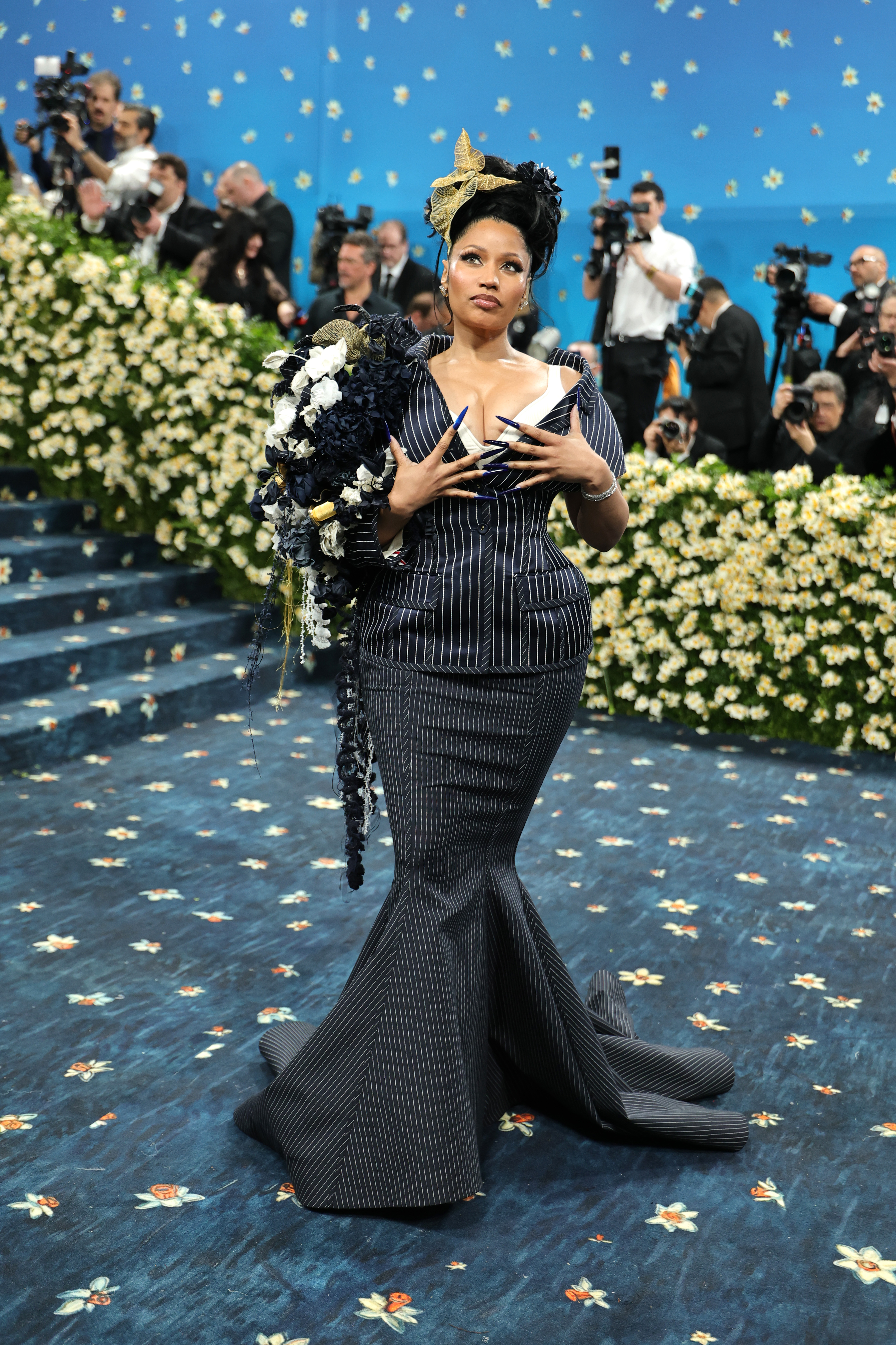 Nicki Minaj attends the 2025 Met Gala Celebrating "Superfine: Tailoring Black Style" at Metropolitan Museum of Art on May 05, 2025 in New York City.