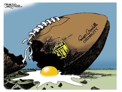 Editorial cartoon Roger Goodell NFL sports