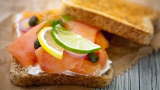 Smoked salmon sandwich