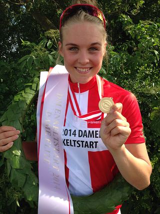 Julie Leth won the elite time trial at the Danish Road Championships in 2014