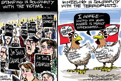 Editorial cartoon Charlie Hebdo terrorism