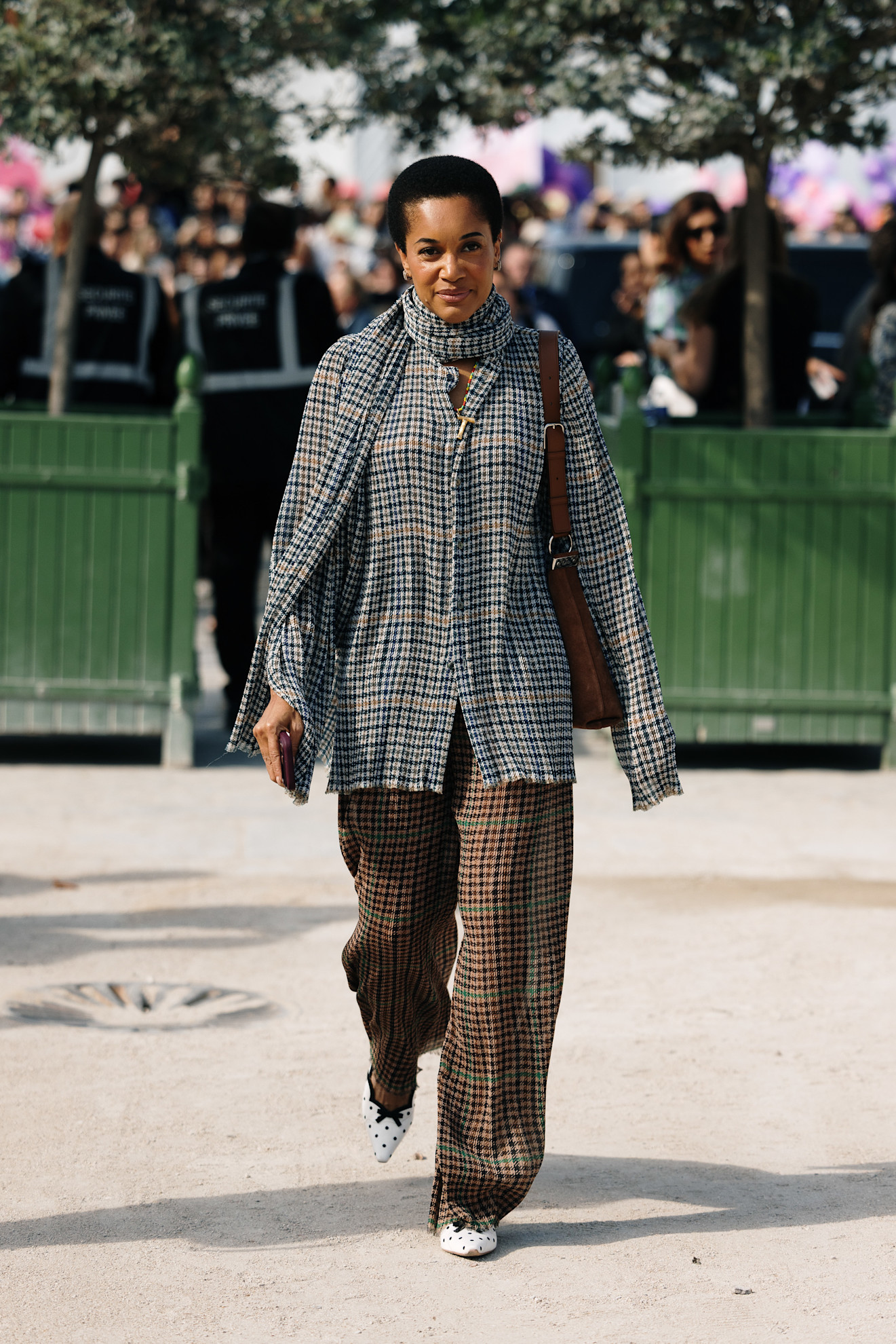 woman wearing plaid
