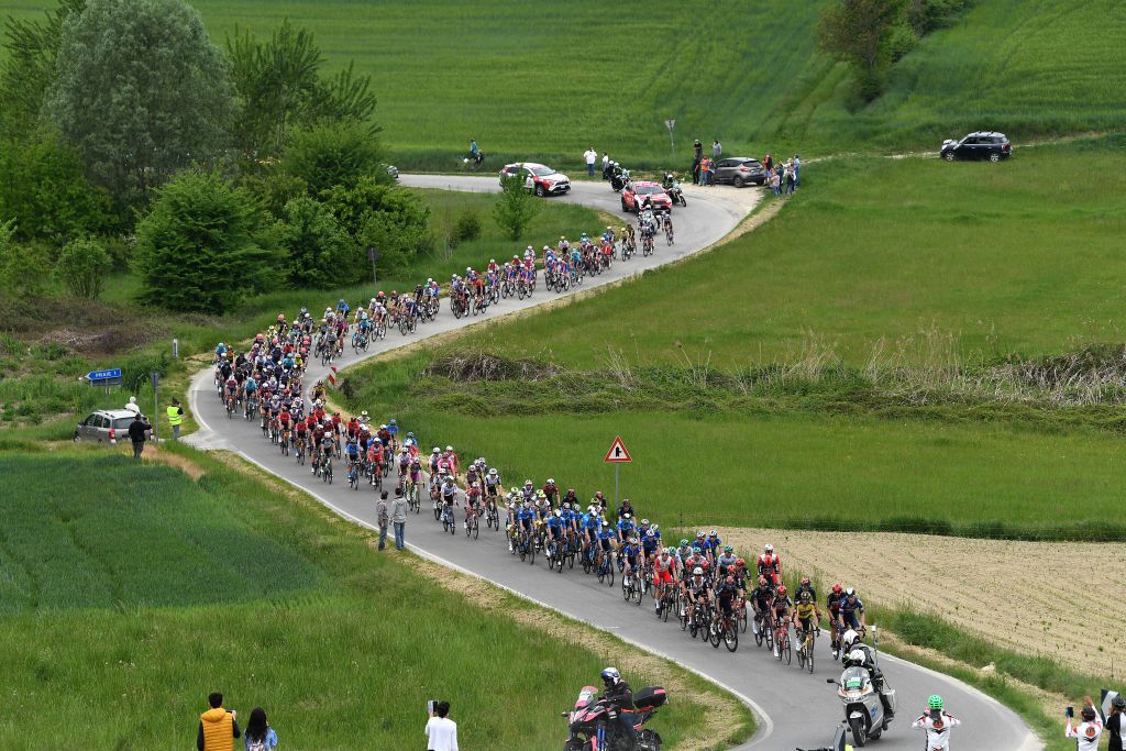 NOVARA ITALY MAY 09 during the 104th Giro dItalia 2021 Stage 2 a 179km stage from Stupinigi Nichelino to Novara Landscape Fans Public girodiitalia Giro UCIworldtour on May 09 2021 in Novara Italy Photo by Tim de WaeleGetty Images