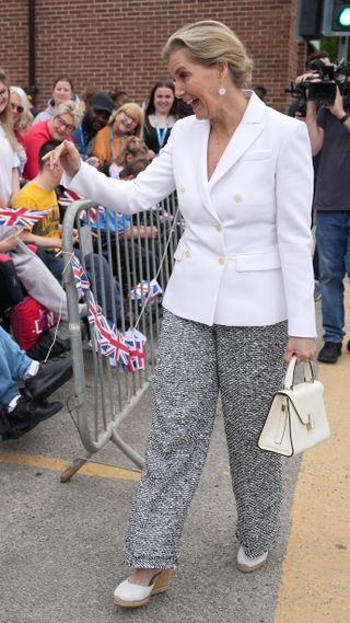 Sophie, Duchess Of Edinburgh greets staff, students and guests during a visit to The Seashell Trust on May 15, 2024