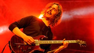 A Photograph of Mikael Åkerfeldt of Opeth on stage at Be Prog! My Friend