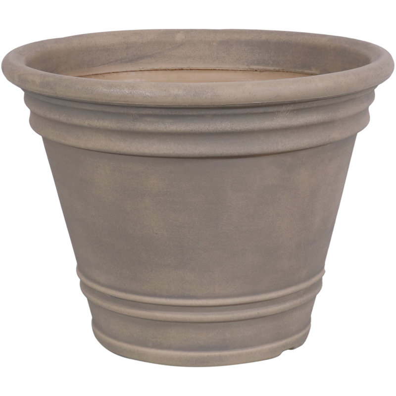 Charlton Home® Pepinn 20" X 20" X 14.75" Round Sable Polyresin Outdoor Planter Pot & Reviews | Wayfair