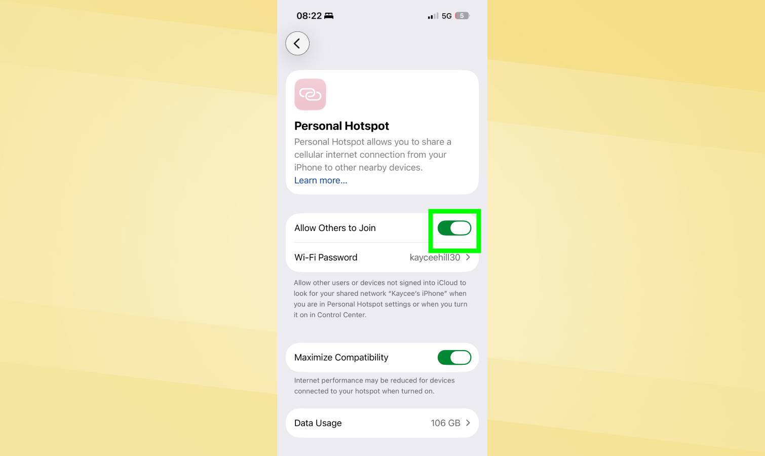 iPhone Personal Hotspot 