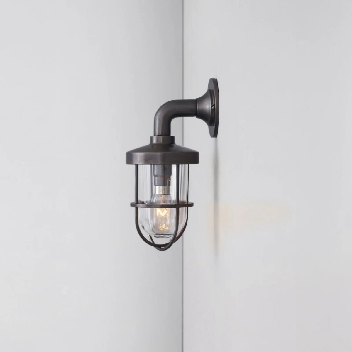 Industrial style bathroom wall light