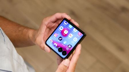 Motorola Razr Ultra 2025 held in the hand.