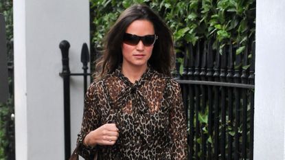 Pippa Middleton is seen wearing a leopard print shirt on September 20, 2011 in London