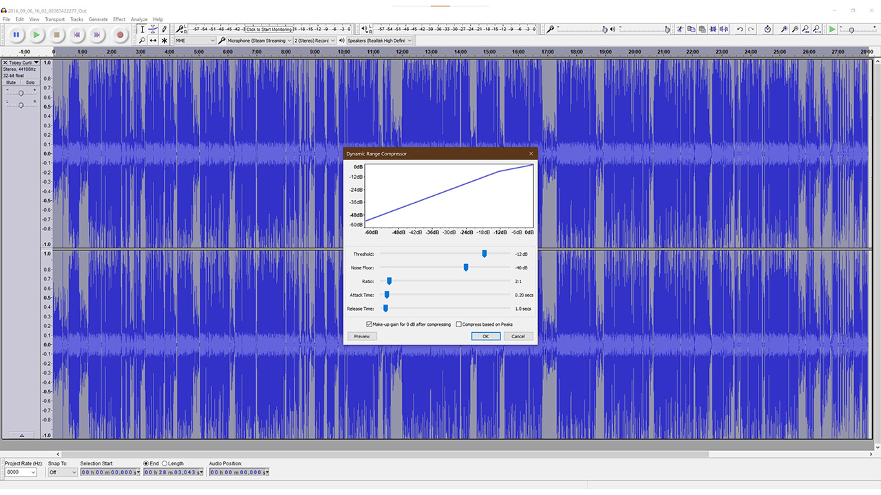 Audacity noise reduction